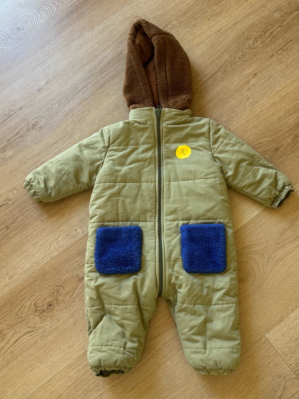 Bobo Choses One-Piece Snowsuit with Blue Pockets